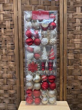 Festive Red & Gold Holiday Ornament Set by CG Hunter 52 pcs